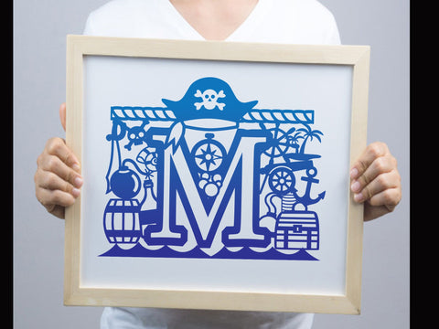 Cute Pirate Birthday Paper cut SVG Johan Ru designs 