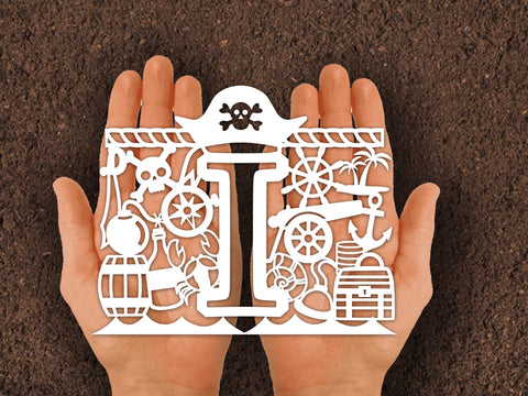 Cute Pirate Birthday Paper cut SVG Johan Ru designs 