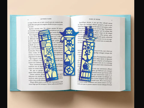 Cute Pirate Bookmark Paper cut SVG Johan Ru designs 