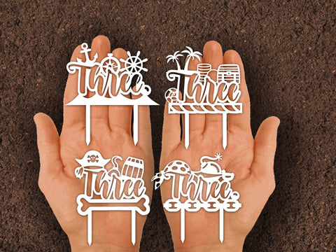 Cute Pirate Cake topper Paper cut SVG Johan Ru designs 