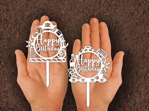 Cute Pirate Cake topper Paper cut SVG Johan Ru designs 