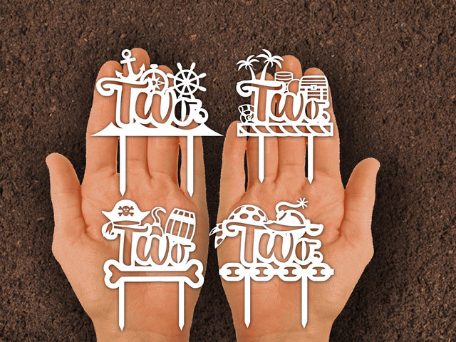 Cute Pirate Cake topper Paper cut SVG Johan Ru designs 