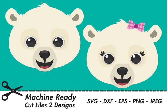 Cute Polar Bear Faces | Woodland SVG SVG Captain Creative 