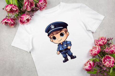 Cute Police Officer Boy Bundle Sublimation Regulrcrative 