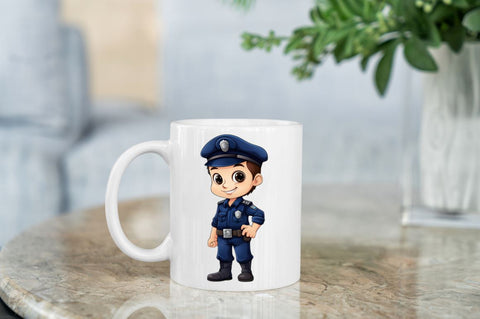 Cute Police Officer Boy Bundle Sublimation Regulrcrative 