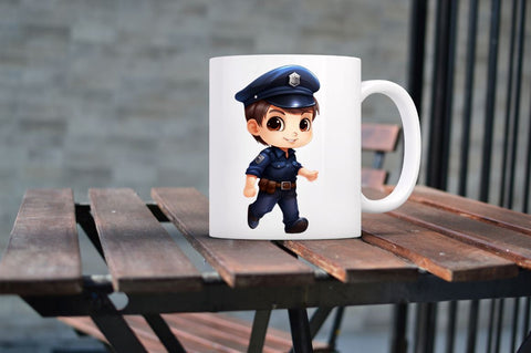 Cute Police Officer Boy Bundle Sublimation Regulrcrative 