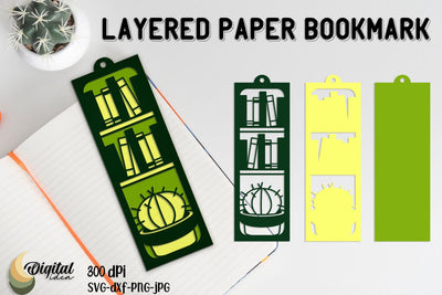 Cute Printable Bookmark Paper Cut. Layered Paper Bookmark 3D Paper Evgenyia Guschina 