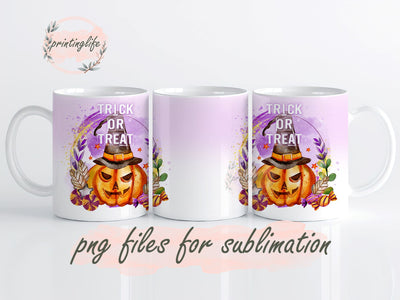 Cute Pumpkin Mug Wrap 20oz Skinny Sublimation Digital Download, Halloween Mug PNG Sublimation PrintingLife 