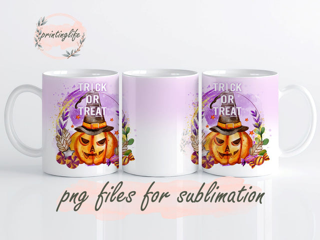 Cute Pumpkin Mug Wrap 20oz Skinny Sublimation Digital Download, Halloween Mug PNG Sublimation PrintingLife 