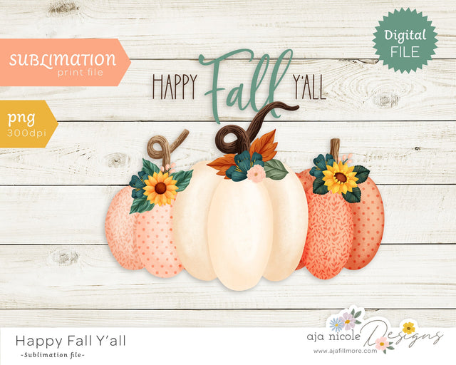 Cute Pumpkin Sublimation Sublimation Aja Nicole Designs 