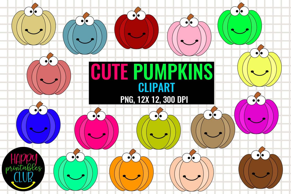 Cute Pumpkins Clipart- Halloween Pumpkins Clipart Graphics - So Fontsy