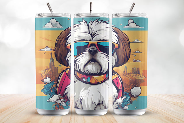 Cute Puppy 20 Oz Tumbler Wrap Sublimation Design Sublimation MockupSvgVenue 