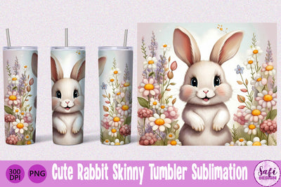Cute Rabbit Skinny Tumbler Sublimation File Sublimation Safi Design 