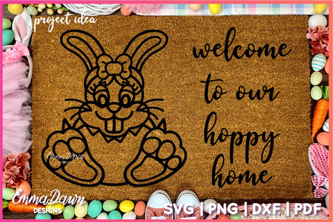 Cute Rabbit SVG, Easter Bunny SVG SVG Emma Dawn Designs 