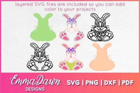 Cute Rabbit SVG, Easter Bunny SVG SVG Emma Dawn Designs 