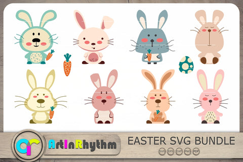 Cute Rabbits Svg, Easter Svg Bundle, Easter Bunnies Svg, Easter Svg SVG Artinrhythm shop 