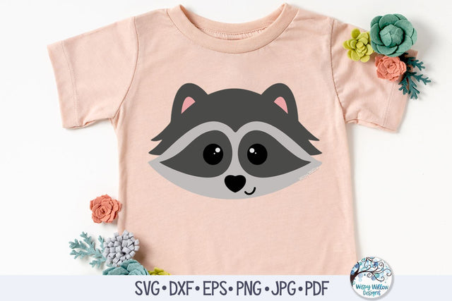 Cute Raccoon Face SVG SVG Wispy Willow Designs 