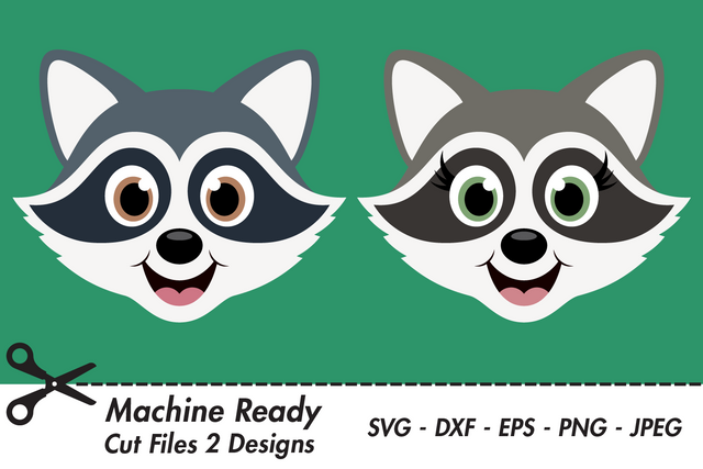 Cute Raccoon Faces | Woodland SVG SVG Captain Creative 