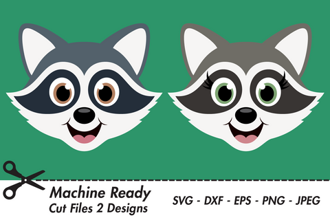 Cute Raccoon Faces | Woodland SVG SVG Captain Creative 