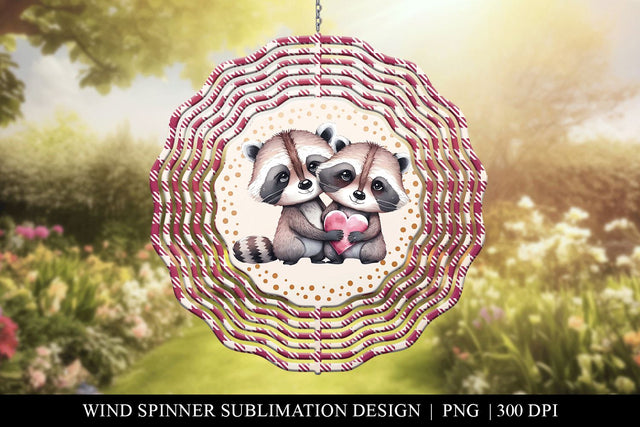 Cute Raccoons Wind Spinner PNG - Print or Sublimation Design Sublimation BijouBay 