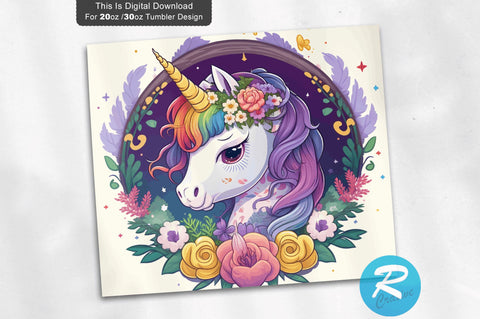 Cute Rainbow Adorable Pony 20 oz / 30 oz Tumbler PNG Sublimation Regulrcrative 