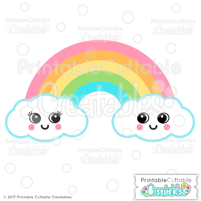 Cute Rainbow SVG Printable Cuttable Creatables 