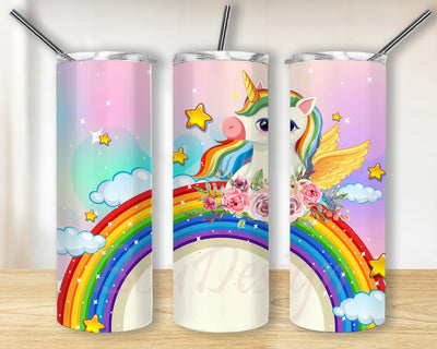 Cute Rainbow Unicorn Sublimation Digital Download Full Wrap PNG Girl Girly Tumbler Sublimation Design Sublimation BouDesign 