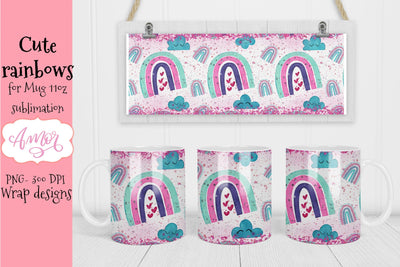 Cute rainbows design for 11oz mug sublimation Sublimation Amorclipart 