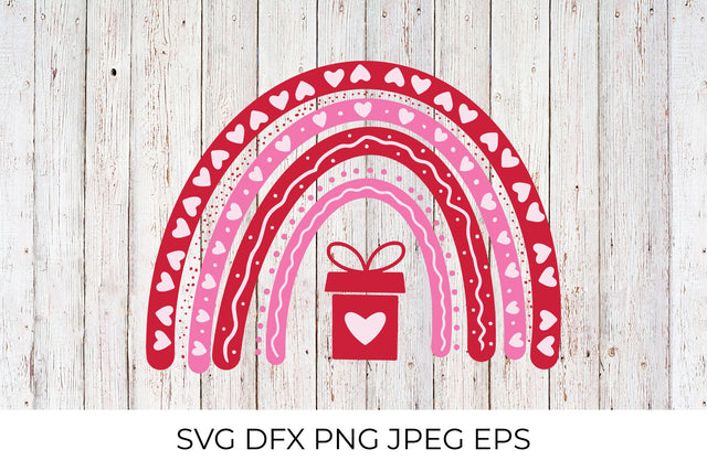Cute red pink rainbow. Valentines rainbow SVG cut file SVG LaBelezoka 