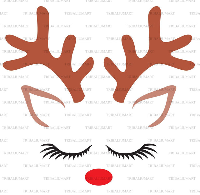 Cute Reindeer (Christmas design) SVG TribaliumArtSF 