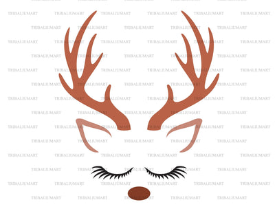 Cute Reindeer (Christmas design) SVG TribaliumArtSF 