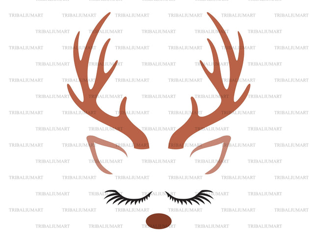 Cute Reindeer (Christmas design) SVG TribaliumArtSF 