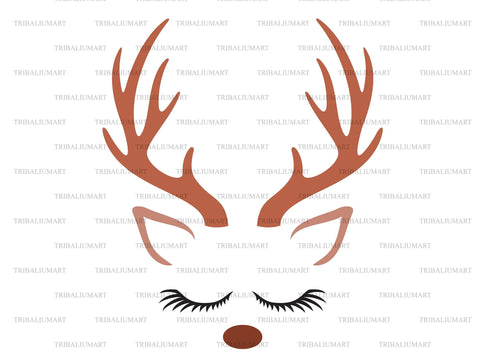 Cute Reindeer (Christmas design) SVG TribaliumArtSF 