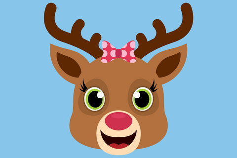 Cute Reindeer Faces With Snowflakes | Woodland Winter SVG SVG Captain Creative 