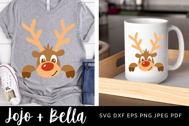 Cute Reindeer SVG, Boy Reindeer SVG, Rudolph SVG, Christmas SVG, Christmas Shirt png, Christmas Plate Svg, Christmas Svgs, Christmas Ornament svg, Christmas Sign Svg SVG Jojo&Bella 