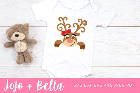 Cute Reindeer SVG, Girl Reindeer SVG, Christmas SVG, Christmas Shirt png, Christmas Plate Svg, Christmas Svgs, Christmas Ornament svg, Christmas Sign Svg SVG Jojo&Bella 