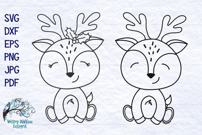 Cute Reindeer SVG SVG Wispy Willow Designs 