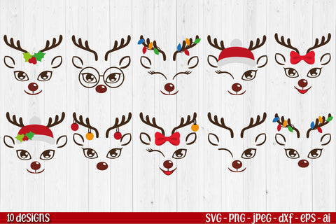Cute Reindeers SVG Chris Bundle | Christmas SVG SVG TatiStudio 