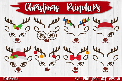 Cute Reindeers SVG Chris Bundle | Christmas SVG SVG TatiStudio 