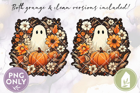 Cute Retro Ghost Sublimation File, Halloween PNG Sublimation LilleJuniper 