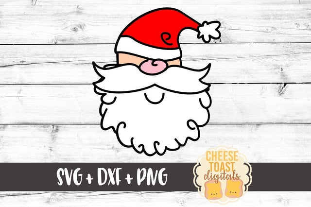 Cute Santa Face SVG Cheese Toast Digitals 