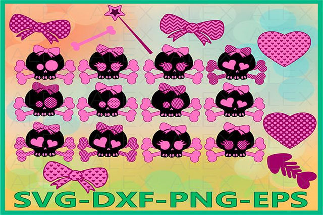 Cute Skull Girl Svg, Halloween SVG AlexSVGStudio 