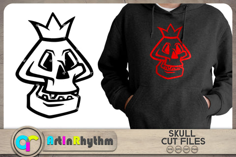 Cute skull with crown SVG SVG Artinrhythm shop 