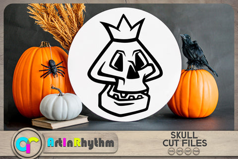 Cute skull with crown SVG SVG Artinrhythm shop 