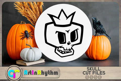 Cute skull with crown SVG SVG Artinrhythm shop 