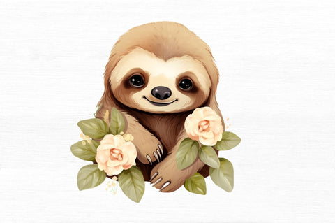 Cute Sloth Clipart Bundle Sublimation Regulrcrative 