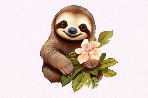 Cute Sloth Clipart Bundle Sublimation Regulrcrative 