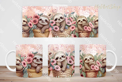 Cute Sloth Mug Png, 11Oz Mug Sublimation Sublimation _HelArtShop_ 