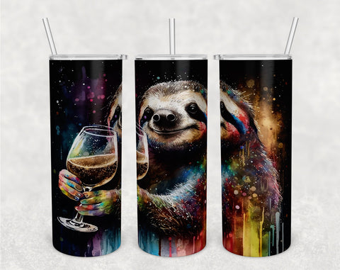 Cute Sloth Tumbler Wraps Bundle, 20 Oz Skinny Tumbler Sloth Sublimation Designs, Sloth Tumbler PNG, Seamless Tumbler PNG, 5 Designs Sublimation HappyDesignStudio 