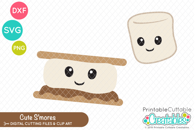 Cute S'mores SVG SVG Printable Cuttable Creatables 